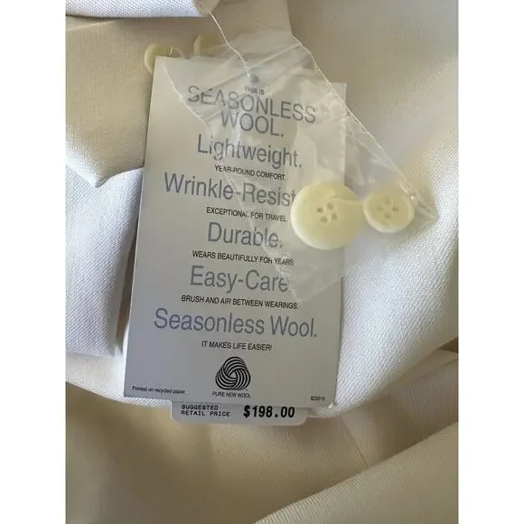 NWT Pendelton Blazer Suit Jacket 100% Virgin Wool Cream Single Button Size 16 - Picture 12 of 14